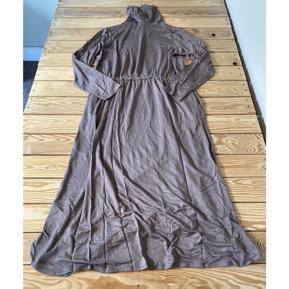 NEW Susan Graver Jersey Knit Maxi Dress Size Large Women’s Brown - Picture 2 of 8